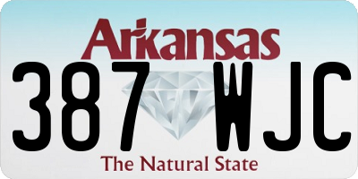 AR license plate 387WJC