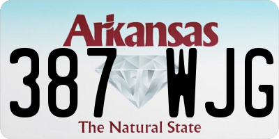 AR license plate 387WJG