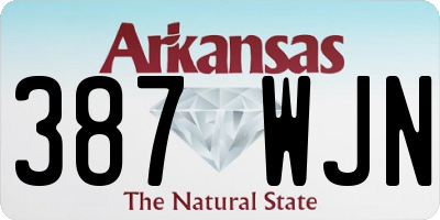 AR license plate 387WJN