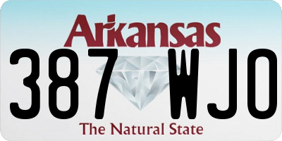 AR license plate 387WJO