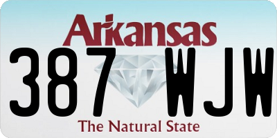 AR license plate 387WJW