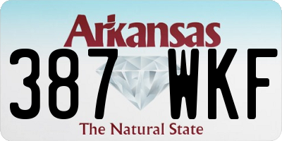 AR license plate 387WKF