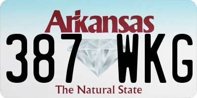 AR license plate 387WKG