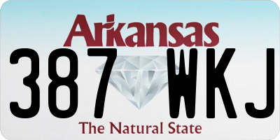 AR license plate 387WKJ