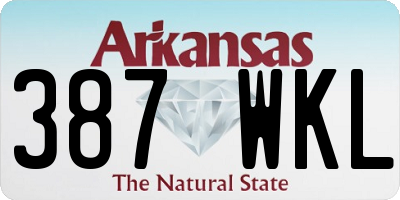 AR license plate 387WKL