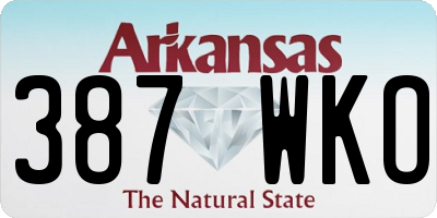 AR license plate 387WKO