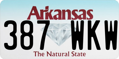 AR license plate 387WKW
