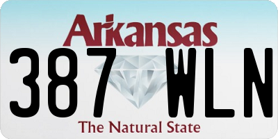 AR license plate 387WLN