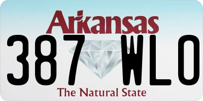 AR license plate 387WLO