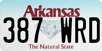 AR license plate 387WRD