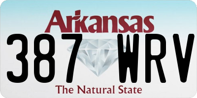 AR license plate 387WRV