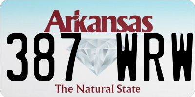 AR license plate 387WRW