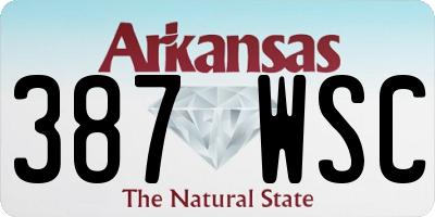 AR license plate 387WSC