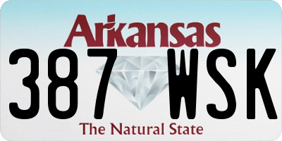 AR license plate 387WSK