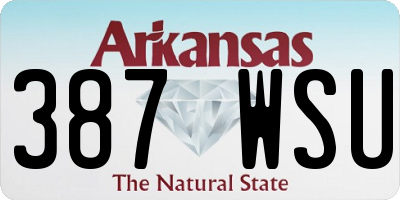 AR license plate 387WSU