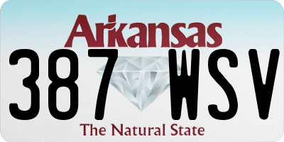 AR license plate 387WSV