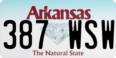AR license plate 387WSW