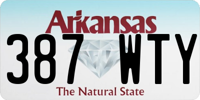 AR license plate 387WTY