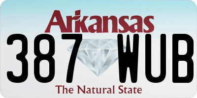 AR license plate 387WUB