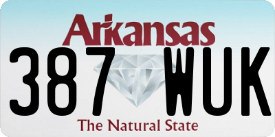 AR license plate 387WUK