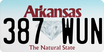 AR license plate 387WUN