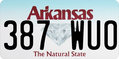 AR license plate 387WUO