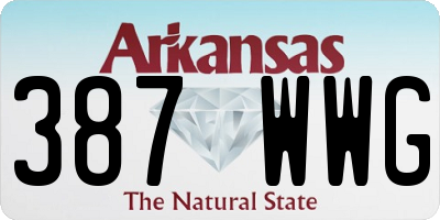 AR license plate 387WWG