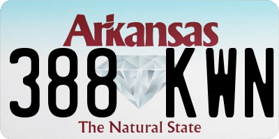 AR license plate 388KWN