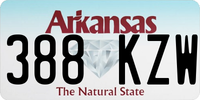 AR license plate 388KZW