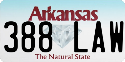 AR license plate 388LAW