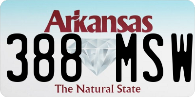 AR license plate 388MSW