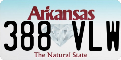 AR license plate 388VLW