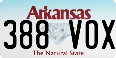 AR license plate 388VOX