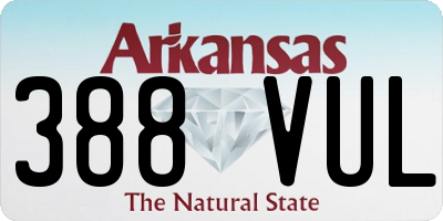AR license plate 388VUL