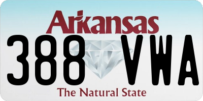 AR license plate 388VWA