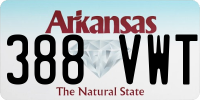 AR license plate 388VWT