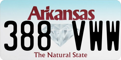 AR license plate 388VWW
