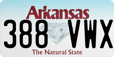 AR license plate 388VWX