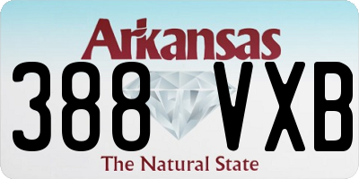 AR license plate 388VXB