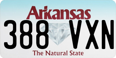 AR license plate 388VXN