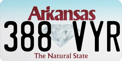 AR license plate 388VYR
