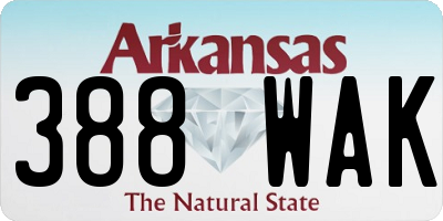 AR license plate 388WAK