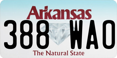 AR license plate 388WAO