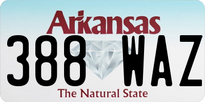 AR license plate 388WAZ