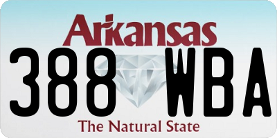 AR license plate 388WBA