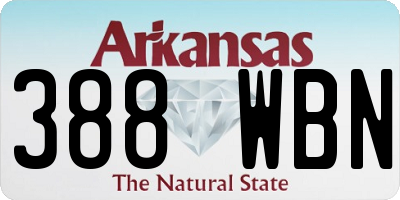 AR license plate 388WBN