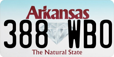 AR license plate 388WBO