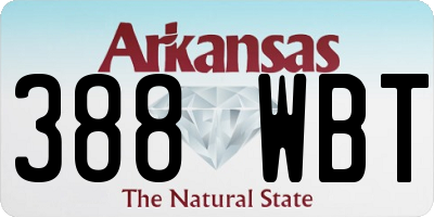 AR license plate 388WBT
