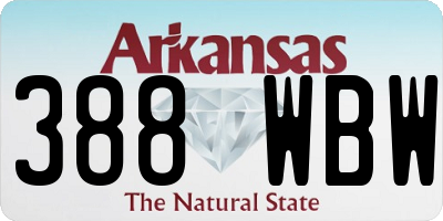AR license plate 388WBW