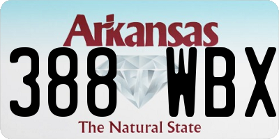 AR license plate 388WBX